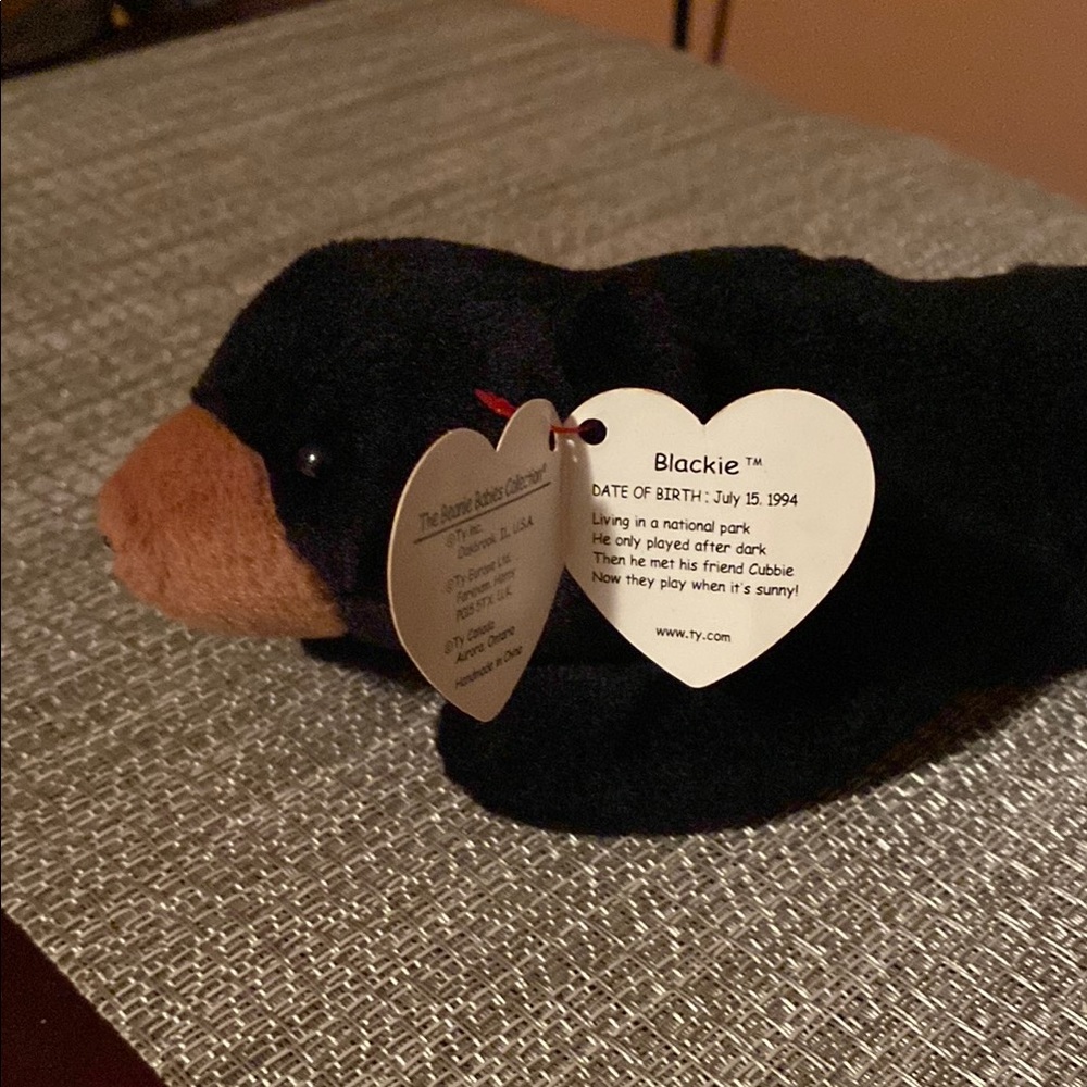 Beanie baby original  Blackie the bear 1994 collector item.